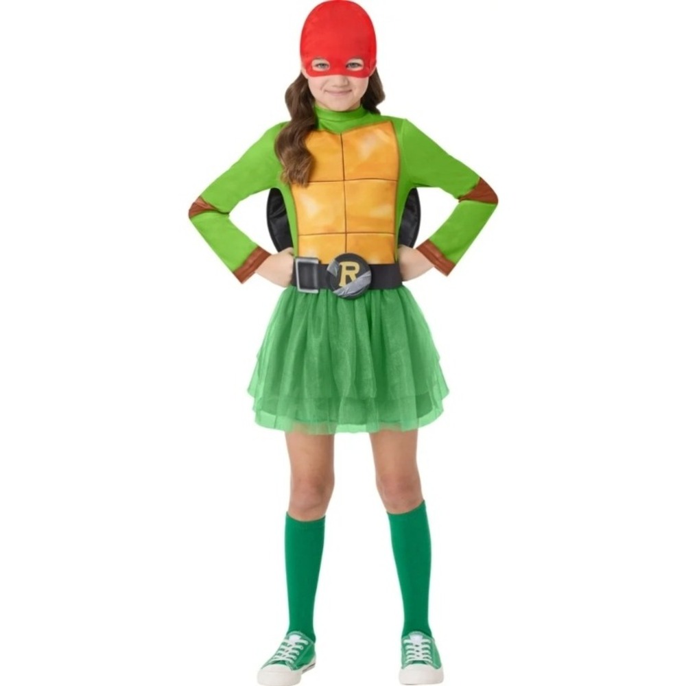 Girls Teenage Mutant Ninja Turtles 4 in 1 Mask Costume Tutu Size Large 10-12 NEW